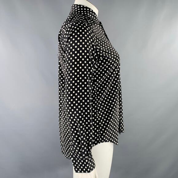 COMME des GARCONS Size L Black White Polyester Polka Dot Patch Pocket Shirt - Picture 3 of 7